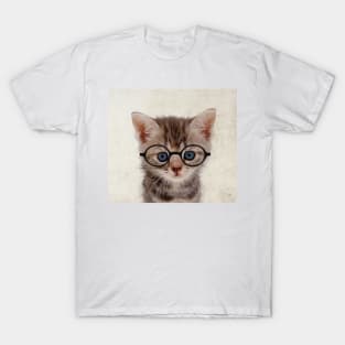 Kitten with Glasses - Print / Home Decor / Wall Art / Poster / Gift / Birthday / Cat Lover Gift / Animal print Canvas Print T-Shirt